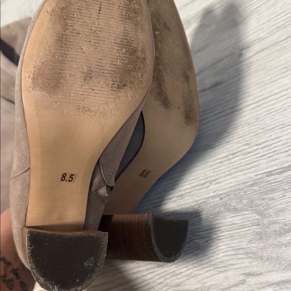 Steve Madden Taupe Suede Heeled Boots - Picture 4 of 7